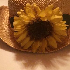 Straw Hat with Sunflower